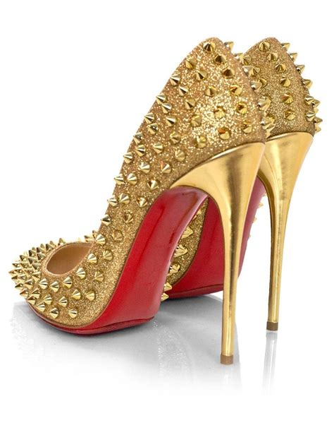 louis vuitton heels with spikes|christian louboutin gold spiked shoes.